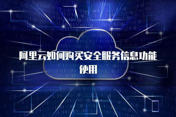 阿里云如何购买安全服务信息功能使用