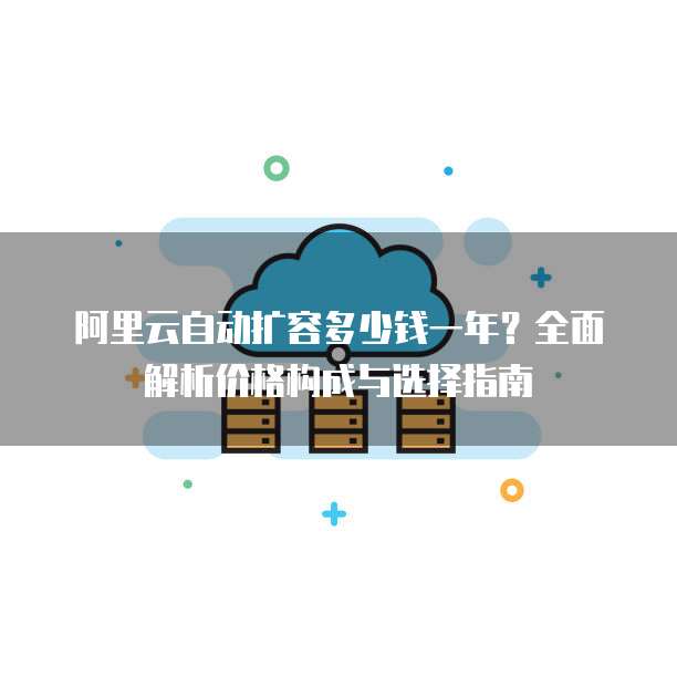 阿里云自动扩容多少钱一年?全面解析价格构成与选择指南