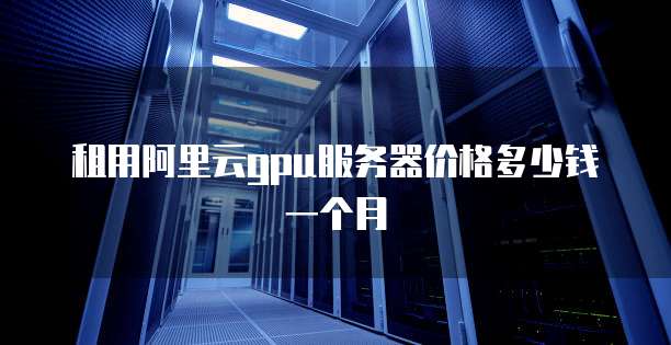 租用阿里云gpu服务器价格多少钱一个月