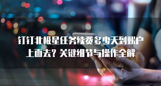 钉钉北极星任务续费多少天到账户上面去?关键细节与操作全解
