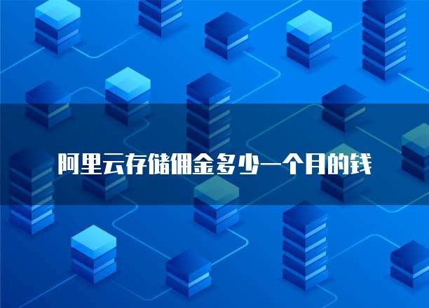 阿里云存储佣金多少一个月的钱