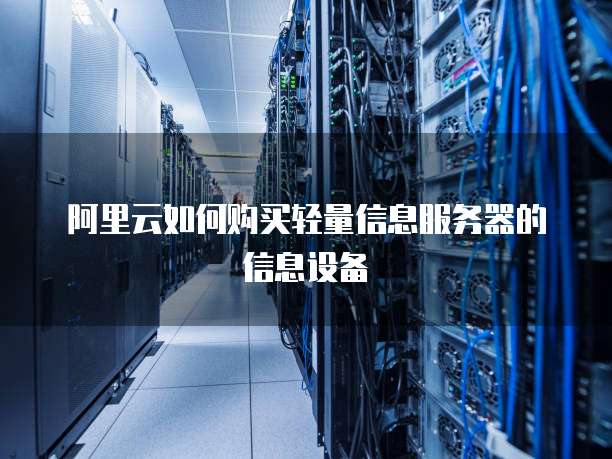阿里云如何购买轻量信息服务器的信息设备