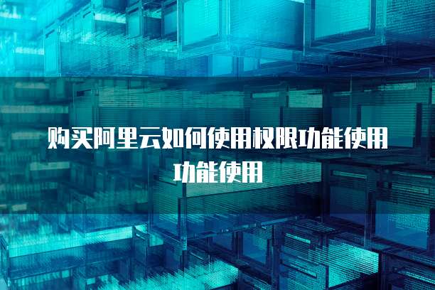 购买阿里云如何使用权限功能使用功能使用