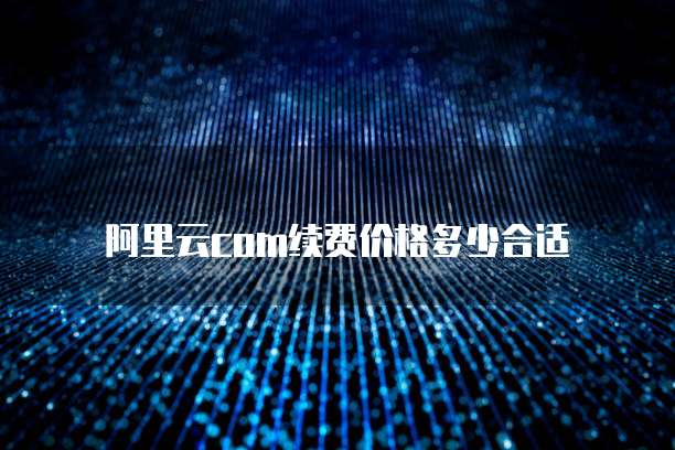 阿里云com续费价格多少合适