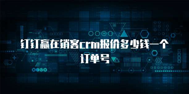 钉钉赢在销客crm报价多少钱一个订单号