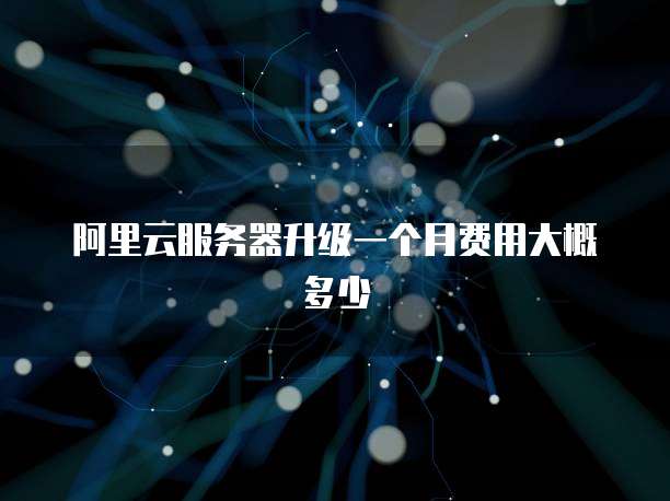 阿里云服务器升级一个月费用大概多少
