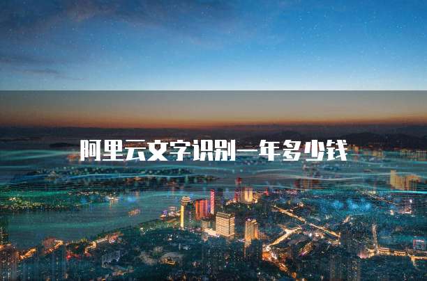 阿里云文字识别一年多少钱