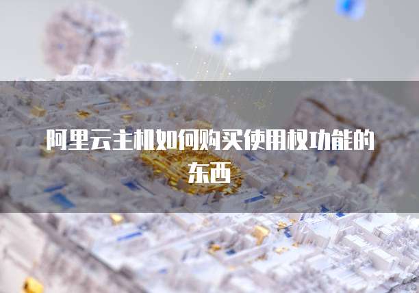 阿里云主机如何购买使用权功能的东西