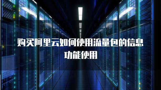购买阿里云如何使用流量包的信息功能使用