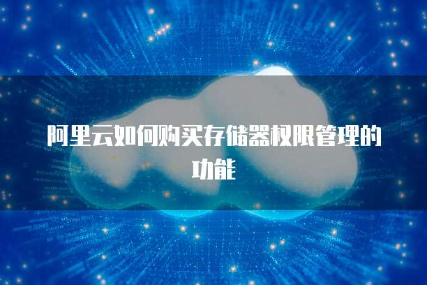 阿里云如何购买存储器权限管理的功能