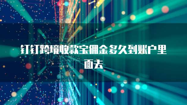 钉钉跨境收款宝佣金多久到账户里面去