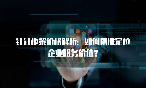 钉钉枢策价格解析:如何精准定位企业服务价值?