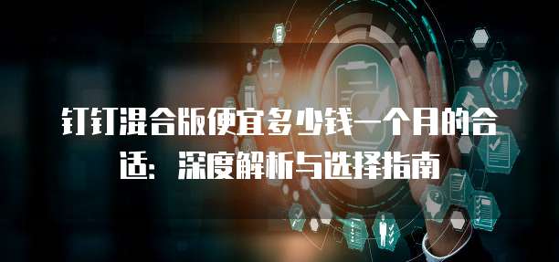 钉钉混合版便宜多少钱一个月的合适:深度解析与选择指南