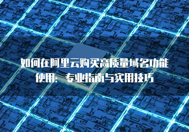 如何在阿里云购买高质量域名功能使用:专业指南与实用技巧
