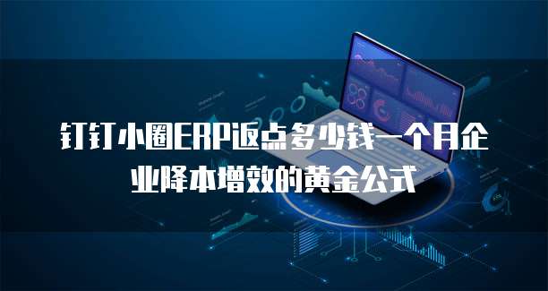 钉钉小圈ERP返点多少钱一个月企业降本增效的黄金公式
