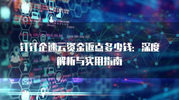 钉钉企速云资金返点多少钱：深度解析与实用指南