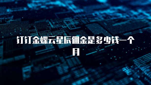 钉钉金蝶云星辰佣金是多少钱一个月
