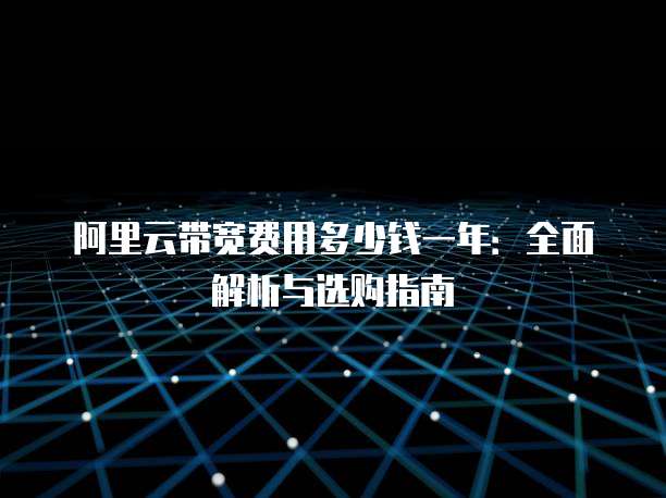 阿里云带宽费用多少钱一年:全面解析与选购指南