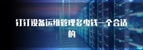 钉钉设备运维管理多少钱一个合适的