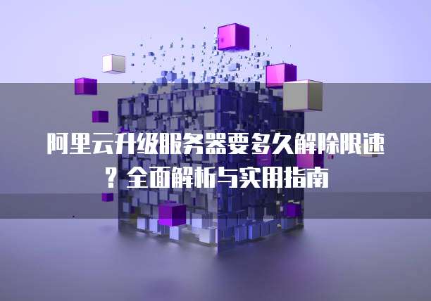 阿里云升级服务器要多久解除限速?全面解析与实用指南