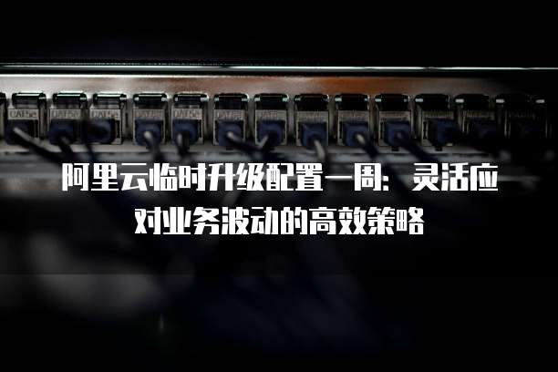 阿里云临时升级配置一周：灵活应对业务波动的高效策略