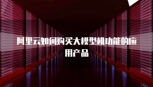 阿里云如何购买大模型机功能的应用产品
