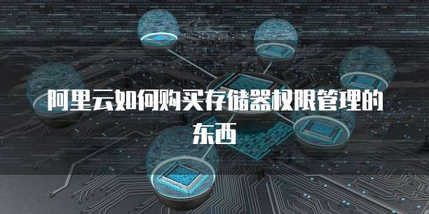 阿里云如何购买存储器权限管理的东西