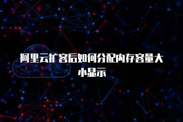 阿里云扩容后如何分配内存容量大小显示