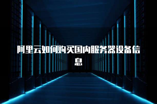 阿里云如何购买国内服务器设备信息