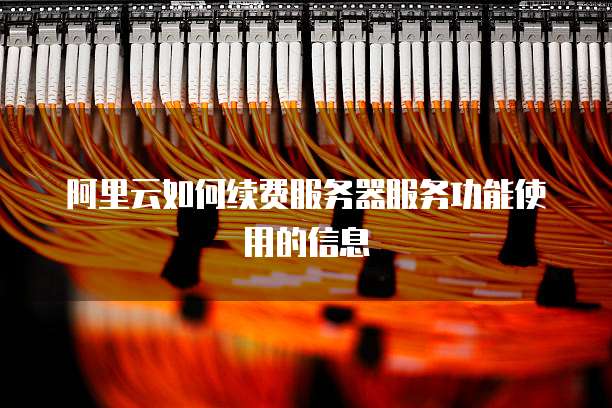 阿里云如何续费服务器服务功能使用的信息