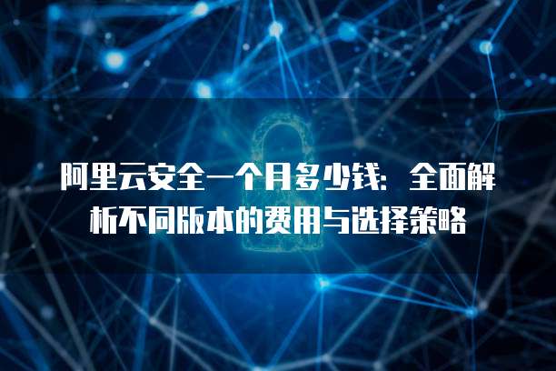 阿里云安全一个月多少钱:全面解析不同版本的费用与选择策略