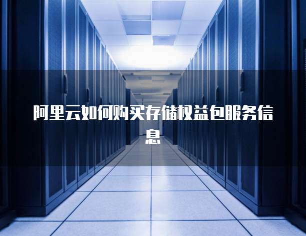 阿里云如何购买存储权益包服务信息