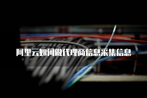 阿里云如何做代理商信息采集信息