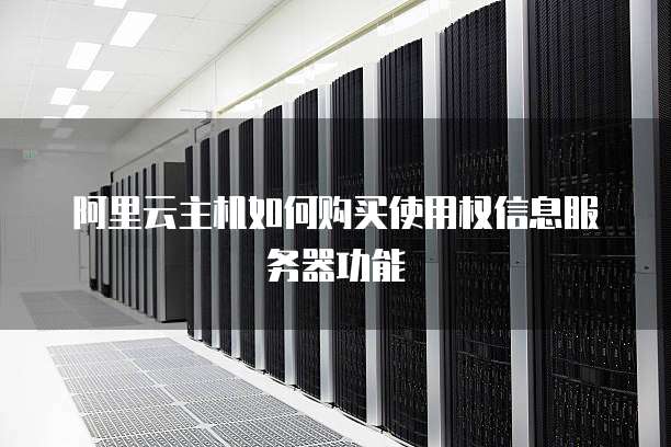 阿里云主机如何购买使用权信息服务器功能