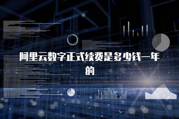 阿里云数字正式续费是多少钱一年的