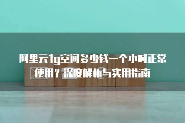 阿里云1g空间多少钱一个小时正常使用?深度解析与实用指南