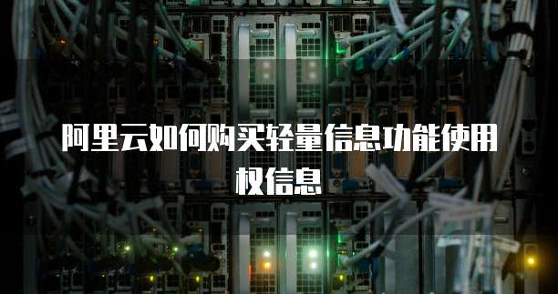 阿里云如何购买轻量信息功能使用权信息