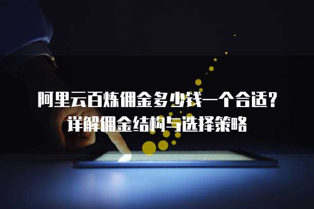 阿里云百炼佣金多少钱一个合适?详解佣金结构与选择策略