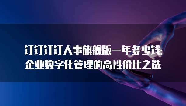 钉钉钉钉人事旗舰版一年多少钱：企业数字化管理的高性价比之选
