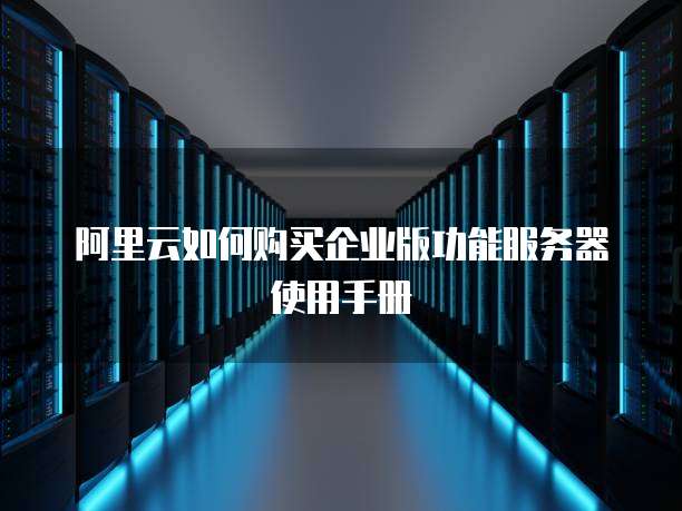 阿里云如何购买企业版功能服务器使用手册