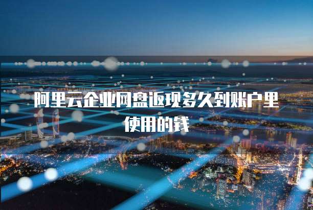 阿里云企业网盘返现多久到账户里使用的钱