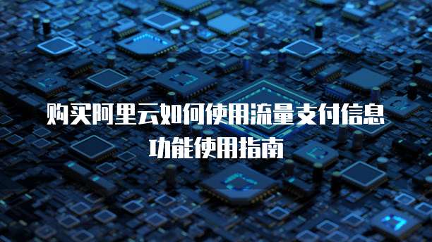 购买阿里云如何使用流量支付信息功能使用指南