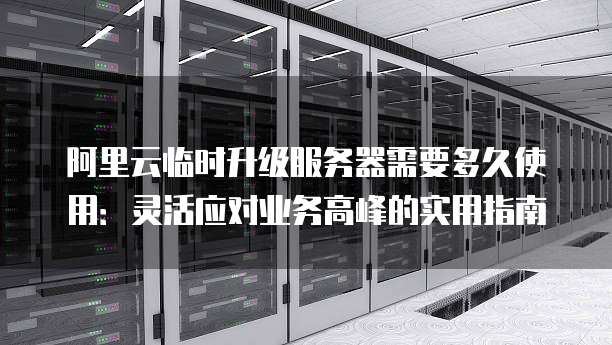 阿里云临时升级服务器需要多久使用:灵活应对业务高峰的实用指南