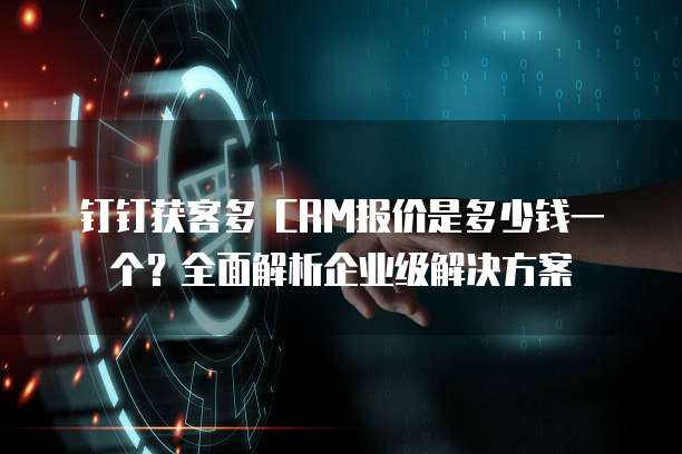 钉钉获客多 CRM报价是多少钱一个?全面解析企业级解决方案