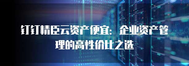 钉钉精臣云资产便宜:企业资产管理的高性价比之选