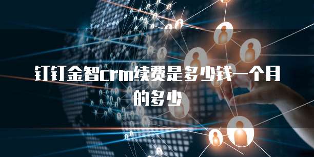 钉钉金智CRM续费是多少钱一个月的多少