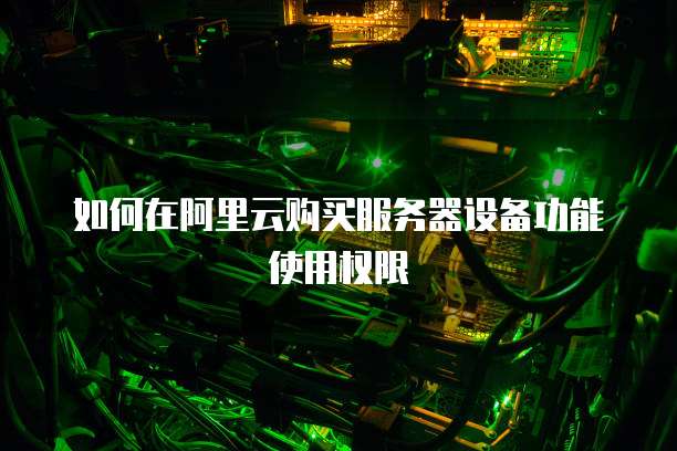 如何在阿里云购买服务器设备功能使用权限