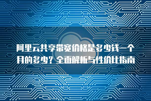 阿里云共享带宽价格是多少钱一个月的多少?全面解析与性价比指南