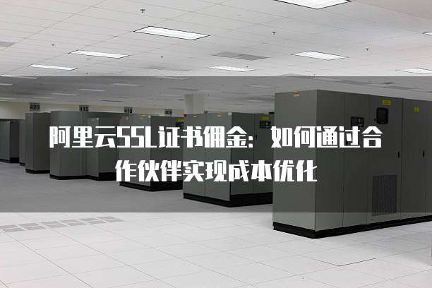 阿里云SSL证书佣金：如何通过合作伙伴实现成本优化