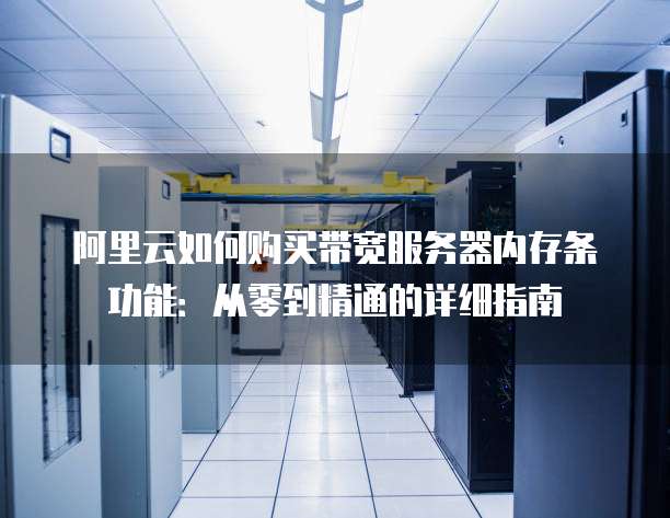 阿里云如何购买带宽服务器内存条功能:从零到精通的详细指南